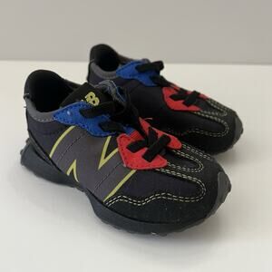 New Balance 327 Athletic Sneakers IH327BC1 Lace-Up Black Red Blue Toddler US 6c
